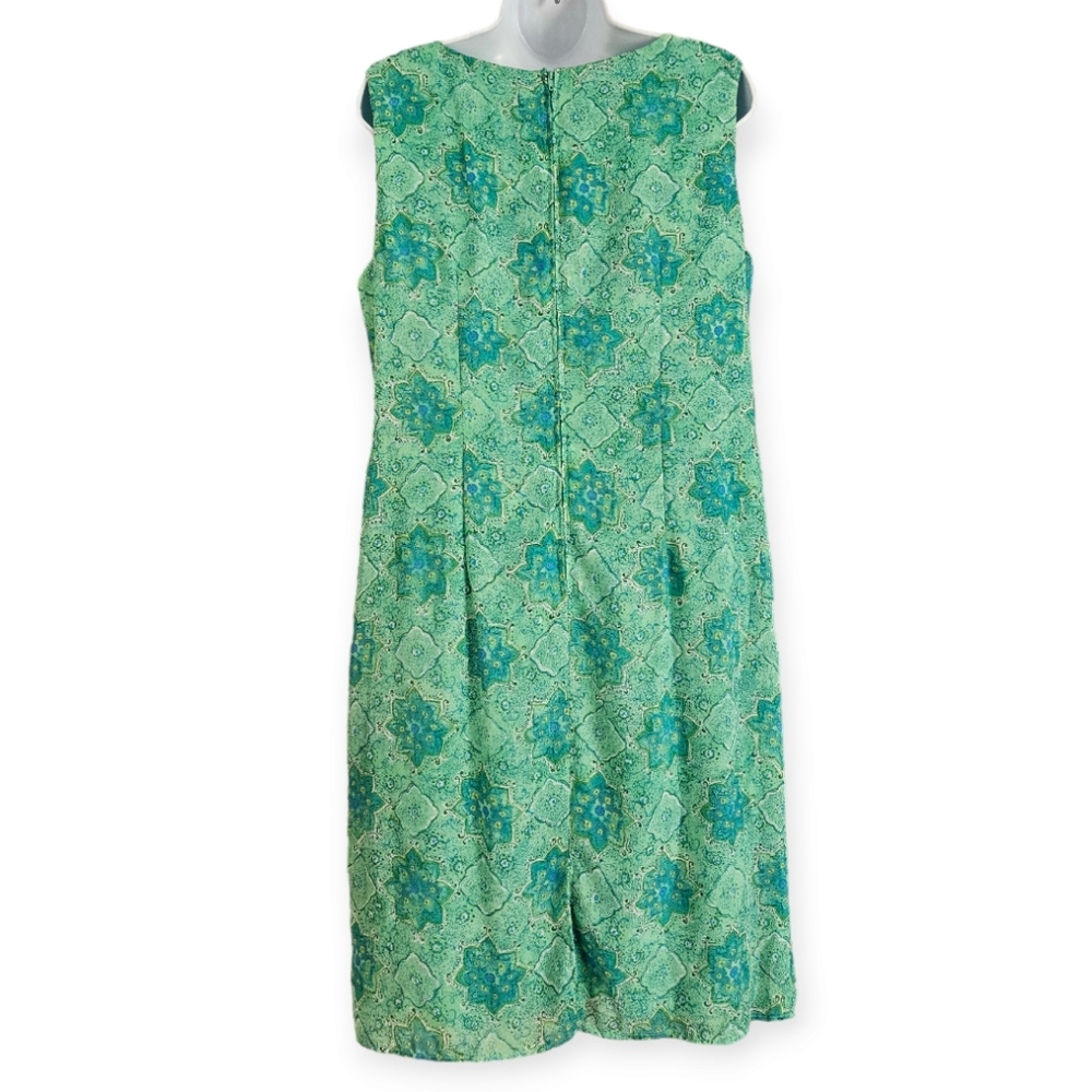 NWOT Coldwater Creek green & blue floral shift dress Womens 14 - Picture 2 of 7